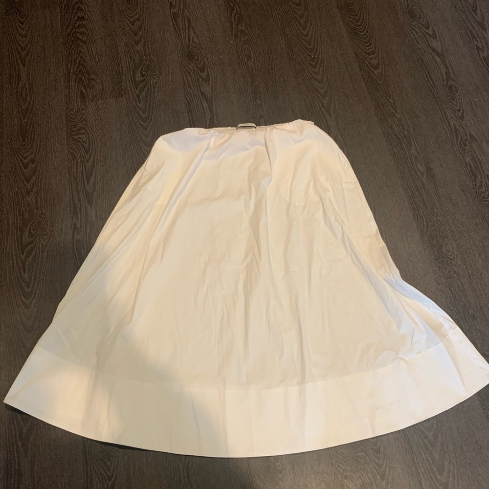 Mango Cream A-Line Midi Skirt Pleated Casual